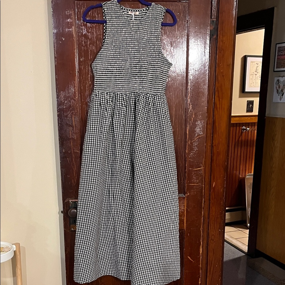 Marine Layer Black and White Gingham Maxi Dress